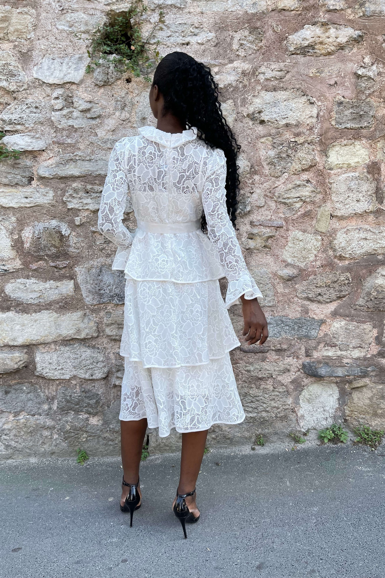 Kadın Lace Çiçek Desenli  Elbise
