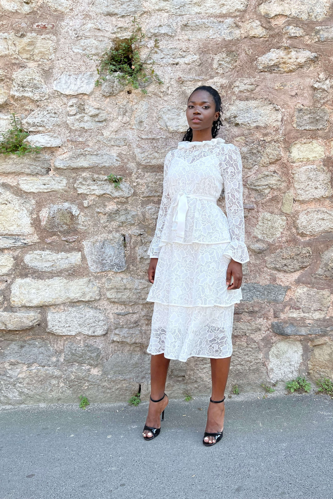 Kadın Lace Çiçek Desenli  Elbise