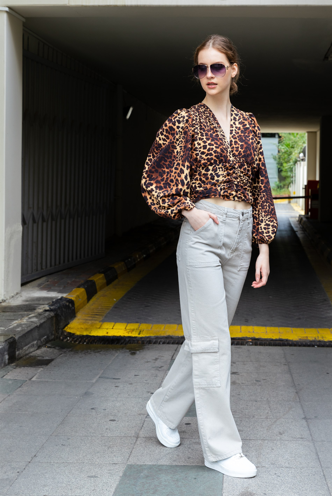 Kadın Leopar Desen Victoria Bluz