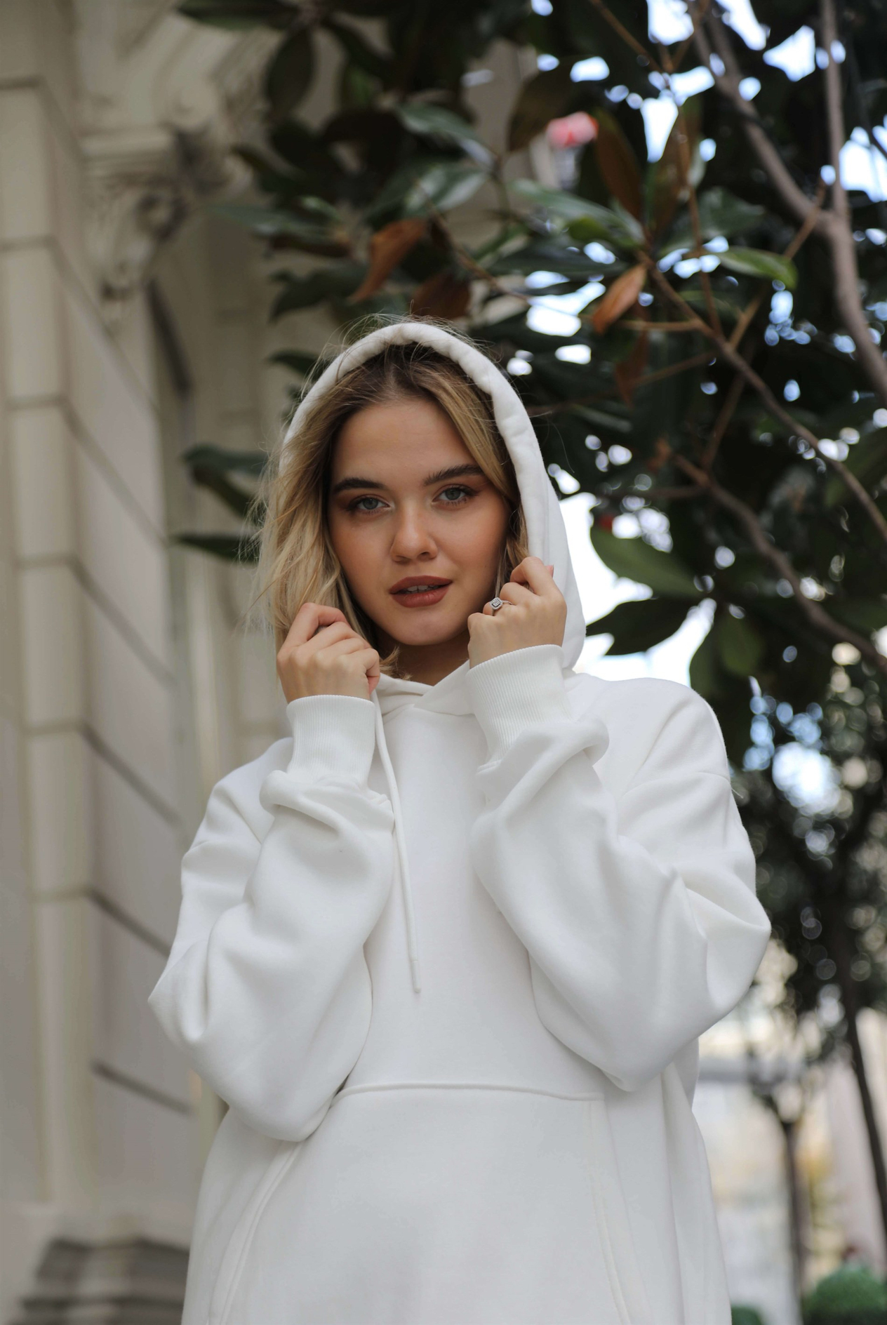 Kadın Pamuklu Oversize Sweatshırt