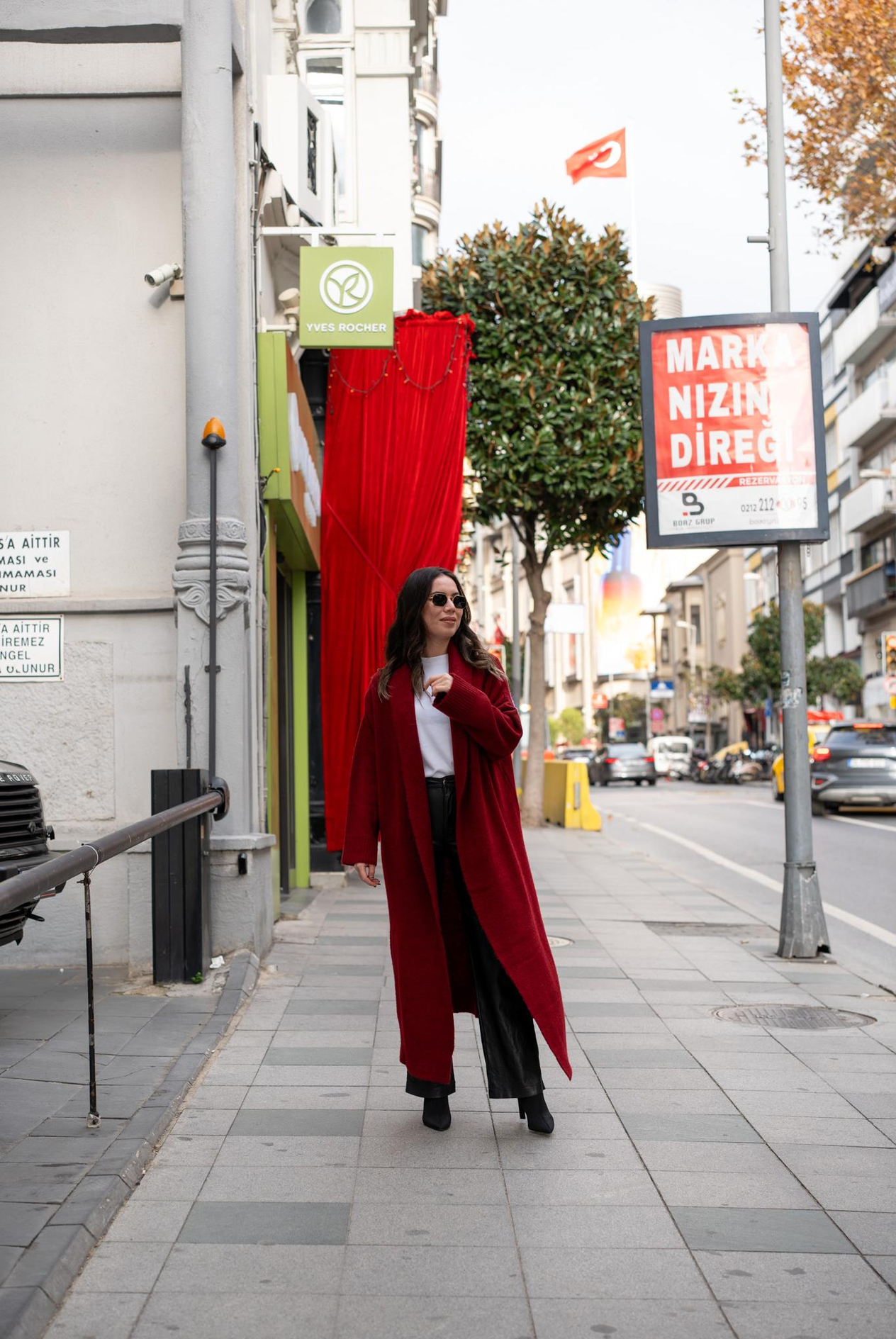 Kadın Şal Yaka Uzun Triko Hırka