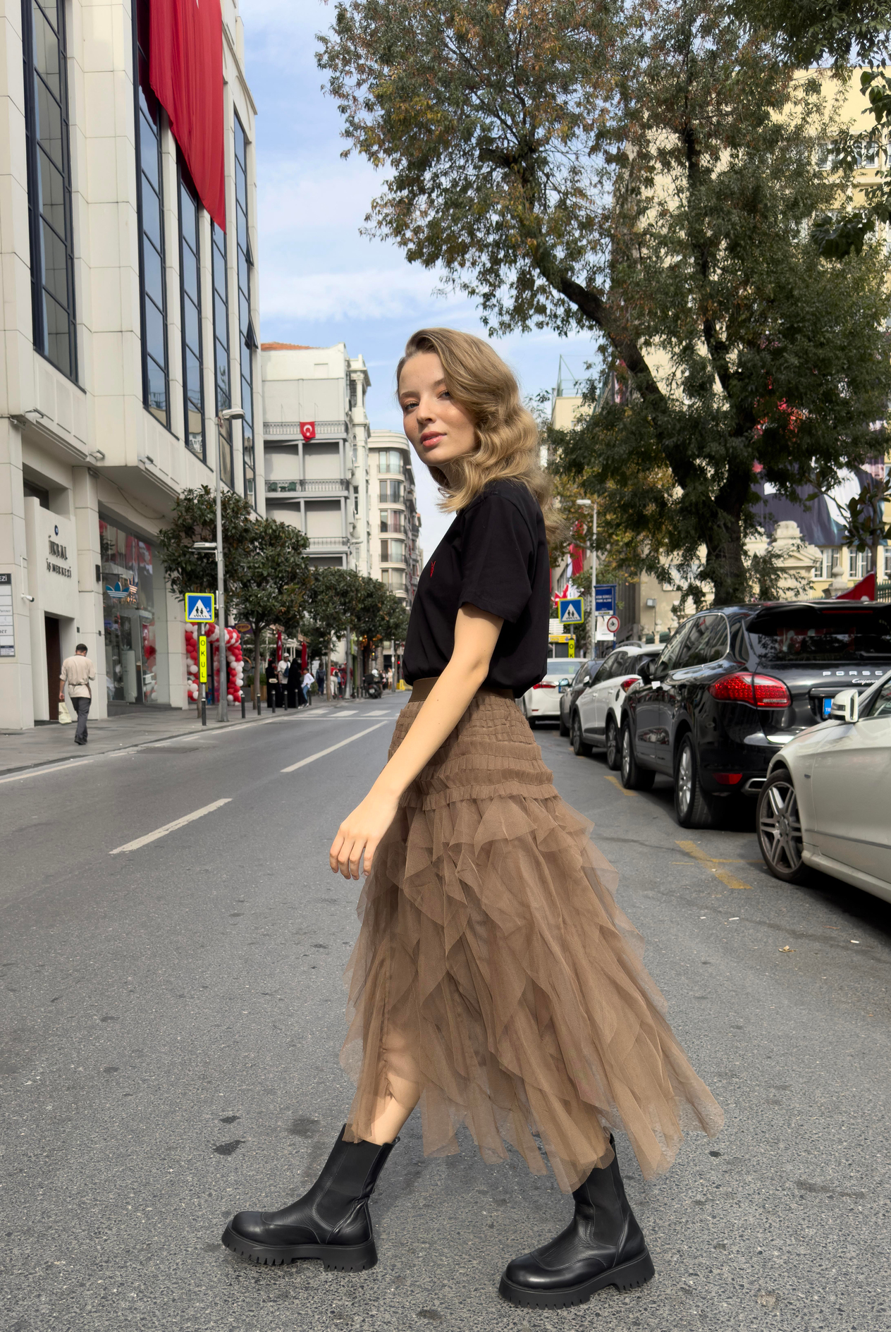 Kadın Tasarım Kat Kat Tül Etek