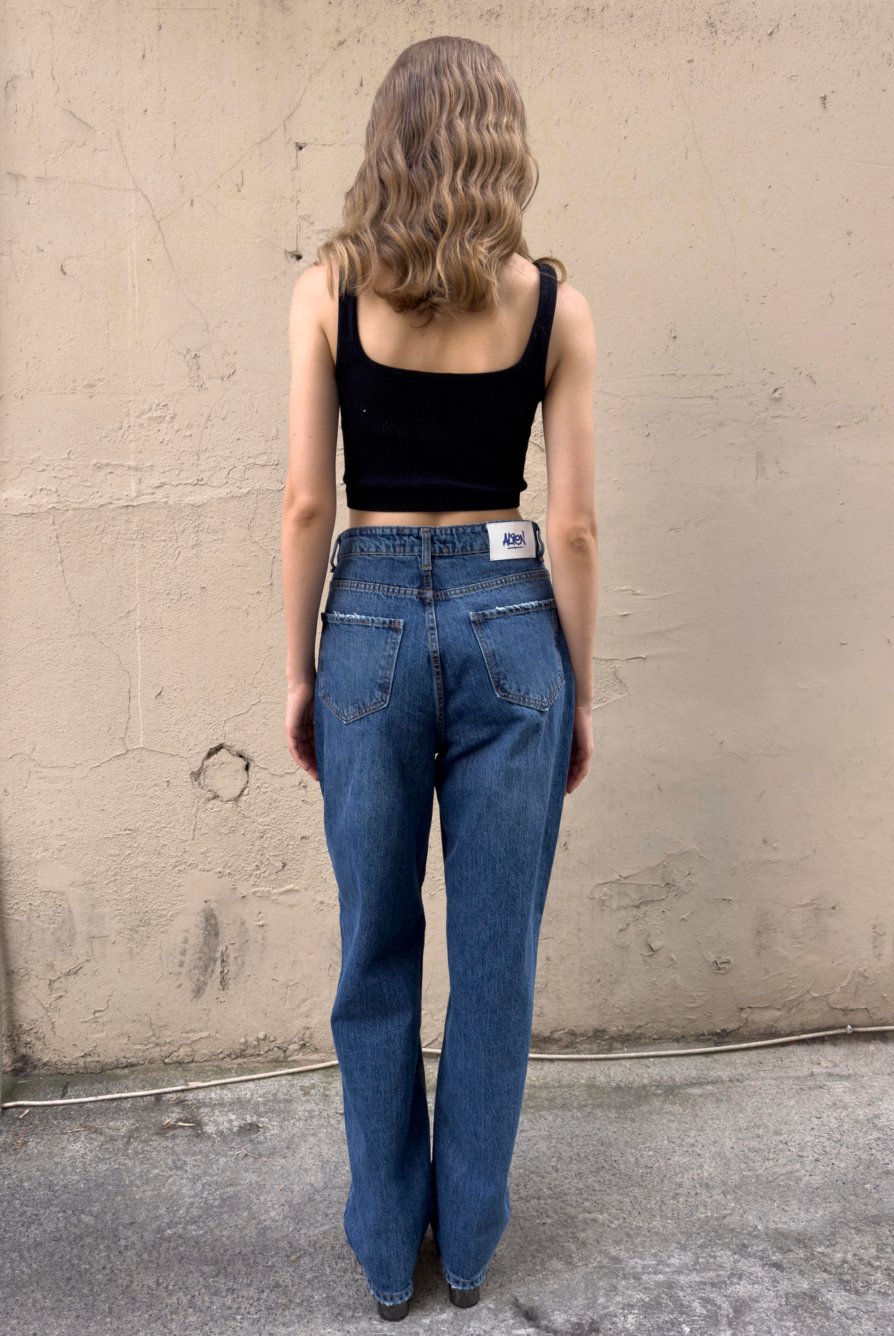 Kadın Yüksek Bel Bol Jeans 
