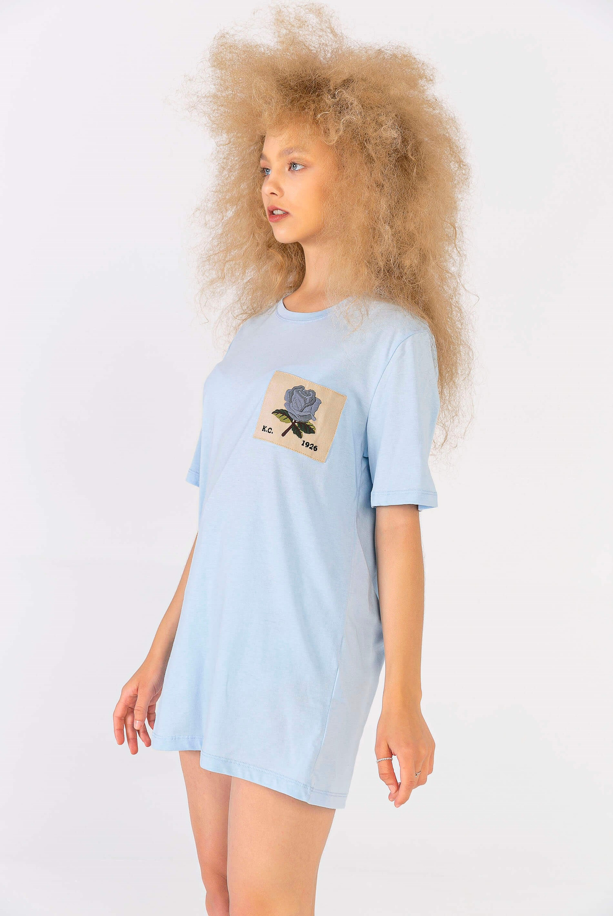 Melanj Gül Yamalı T-Shirt
