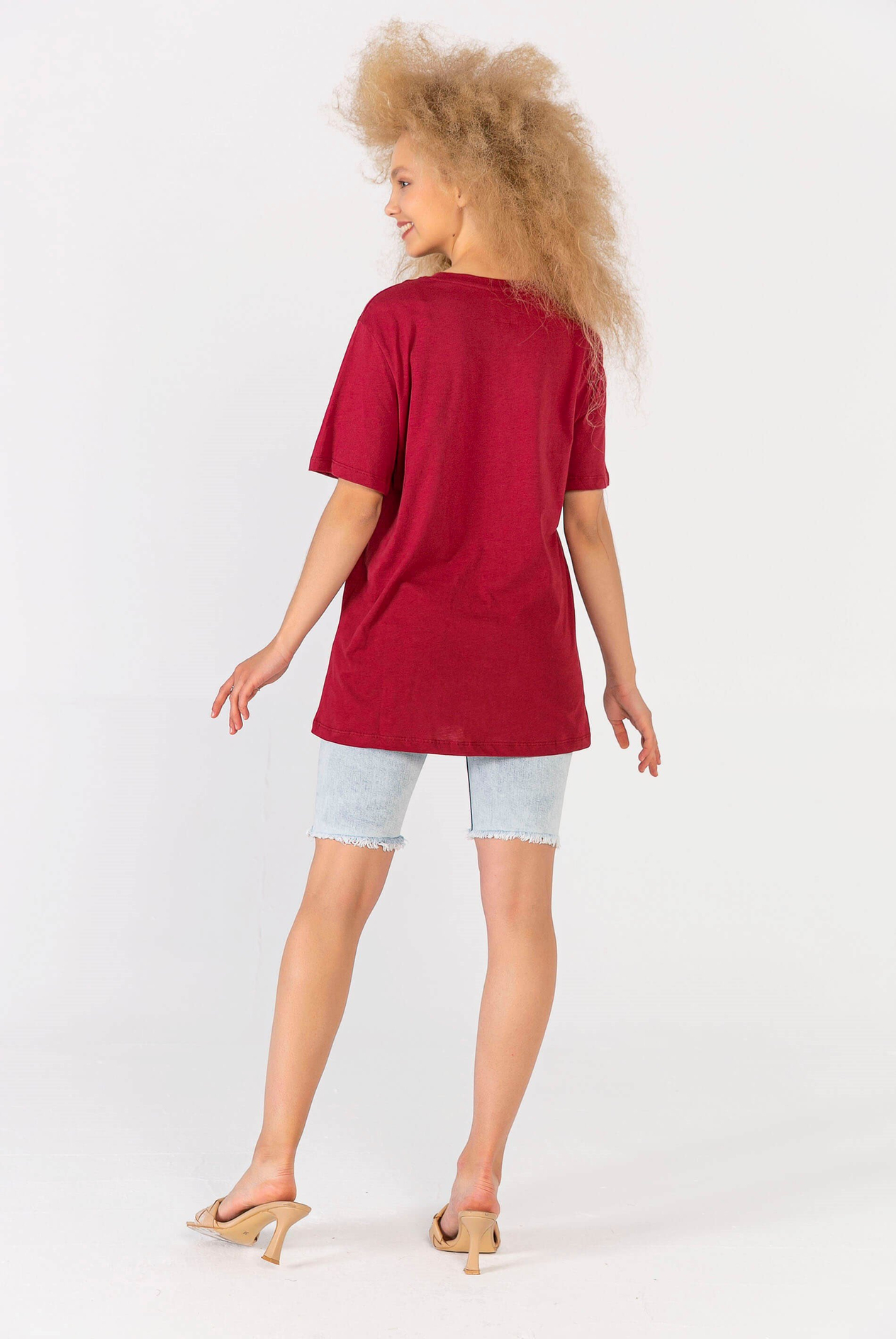 Melanj Gül Yamalı T-Shirt