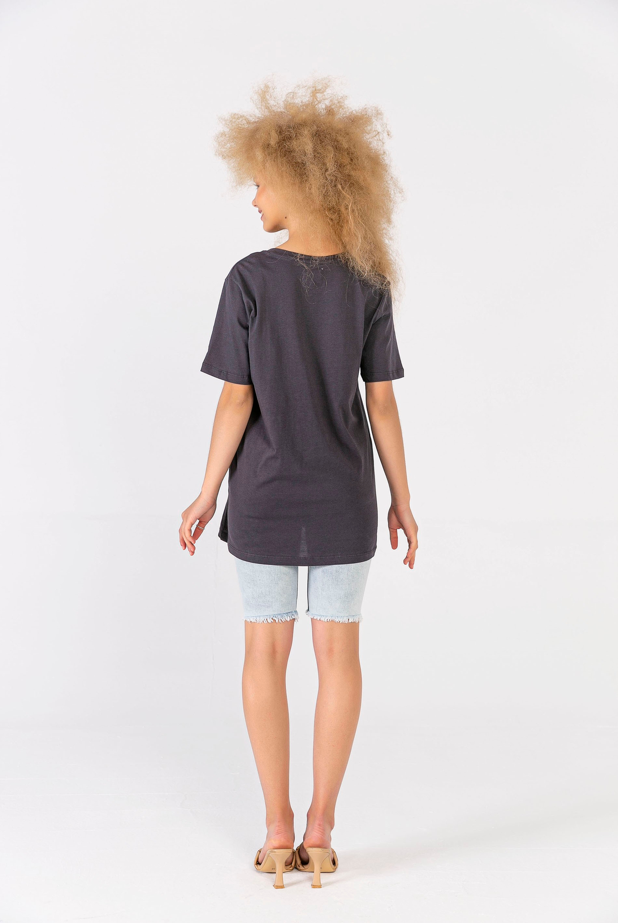 Melanj Gül Yamalı T-Shirt