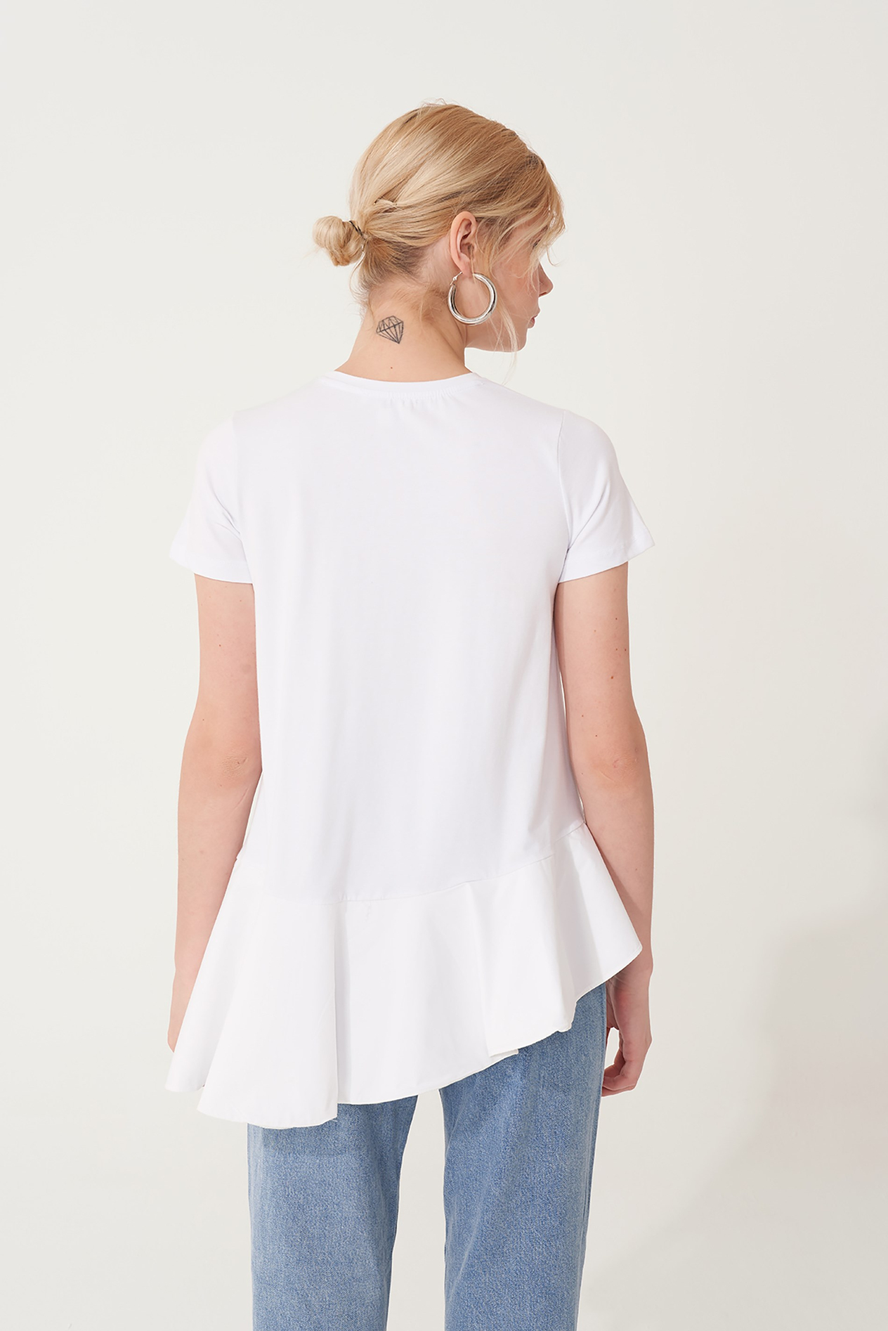 Tasarım Plisse Pamuk T-Shirts