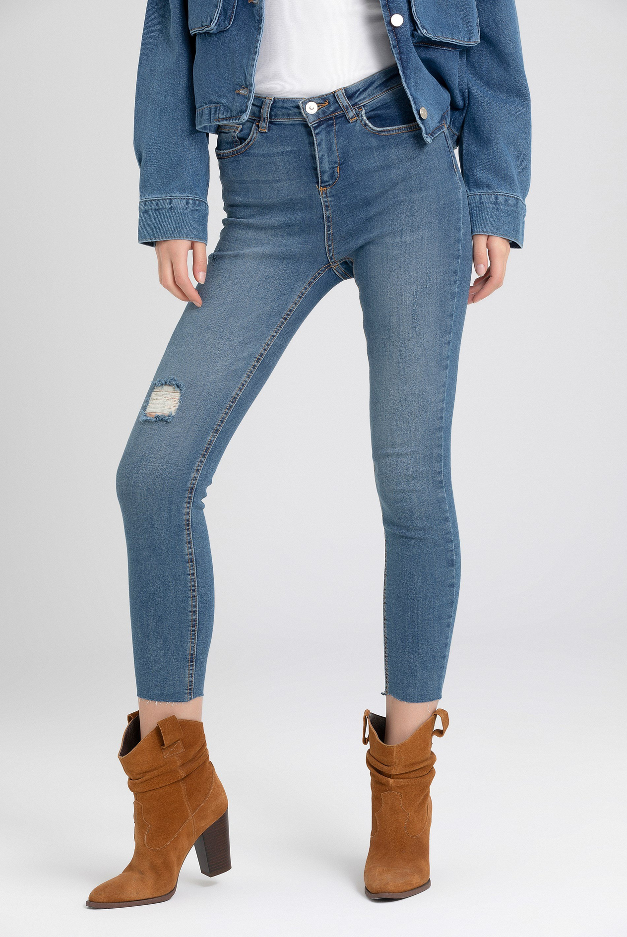 Yüksek Bel Skınny Denim Pantolon