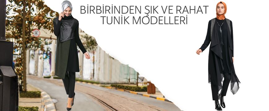 Birbirinden Şık ve Rahat Tesettür Tunik Modelleri