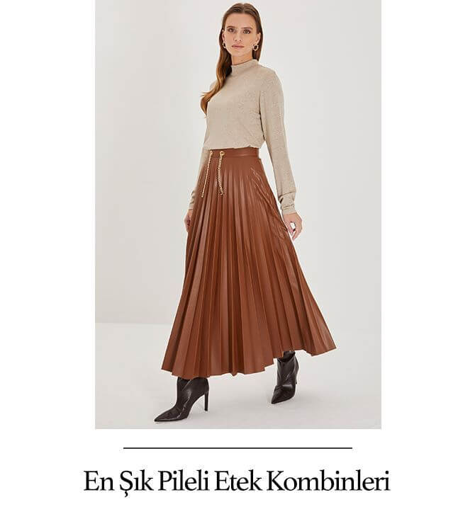 En Şık Pileli Etek Kombinleri