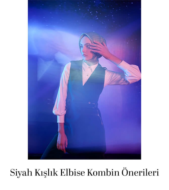 Siyah Kışlık Elbise Kombin Önerileri