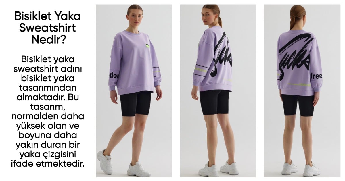 bisiklet yaka sweatshirt, sherin, sweatshirt, kadın sweatshirt