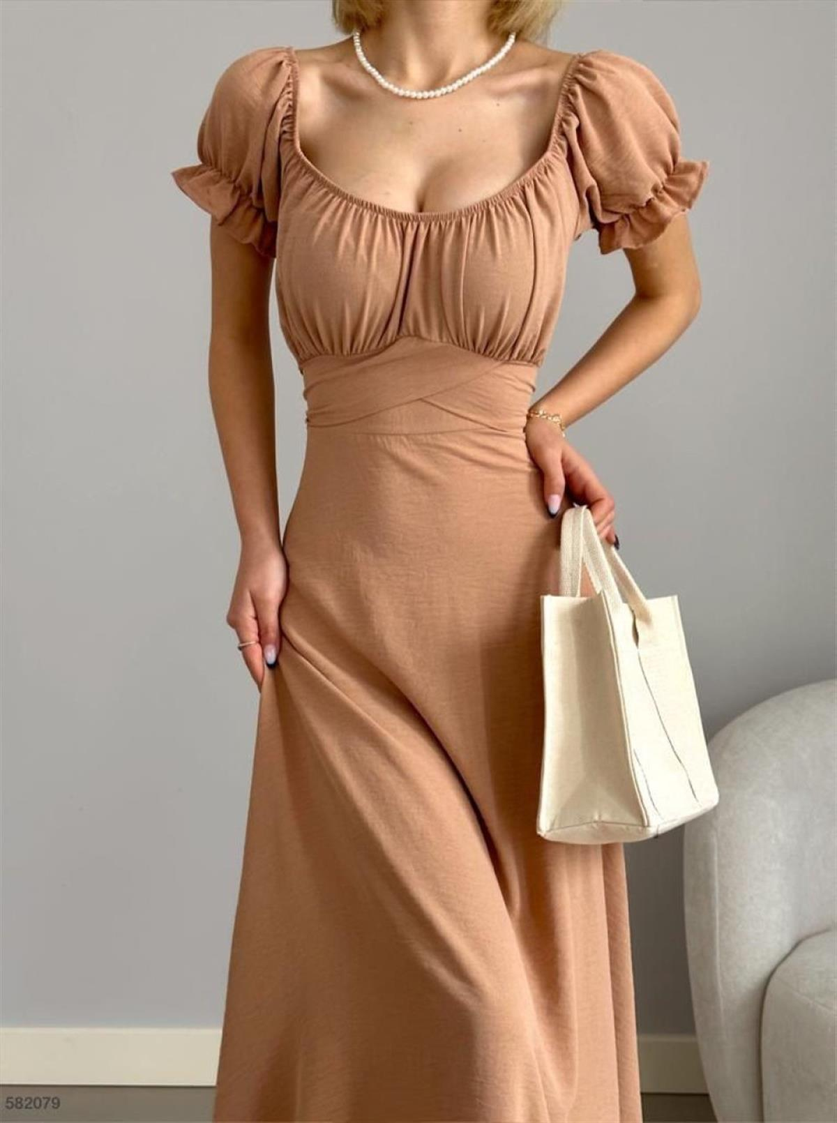 Aura Ayrobin Elbise 582079 TAŞ RENGİ