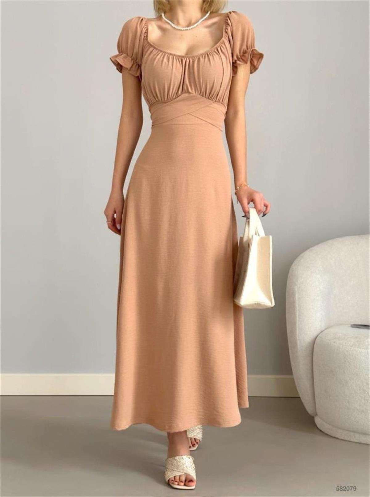 Aura Ayrobin Elbise 582079 TAŞ RENGİ