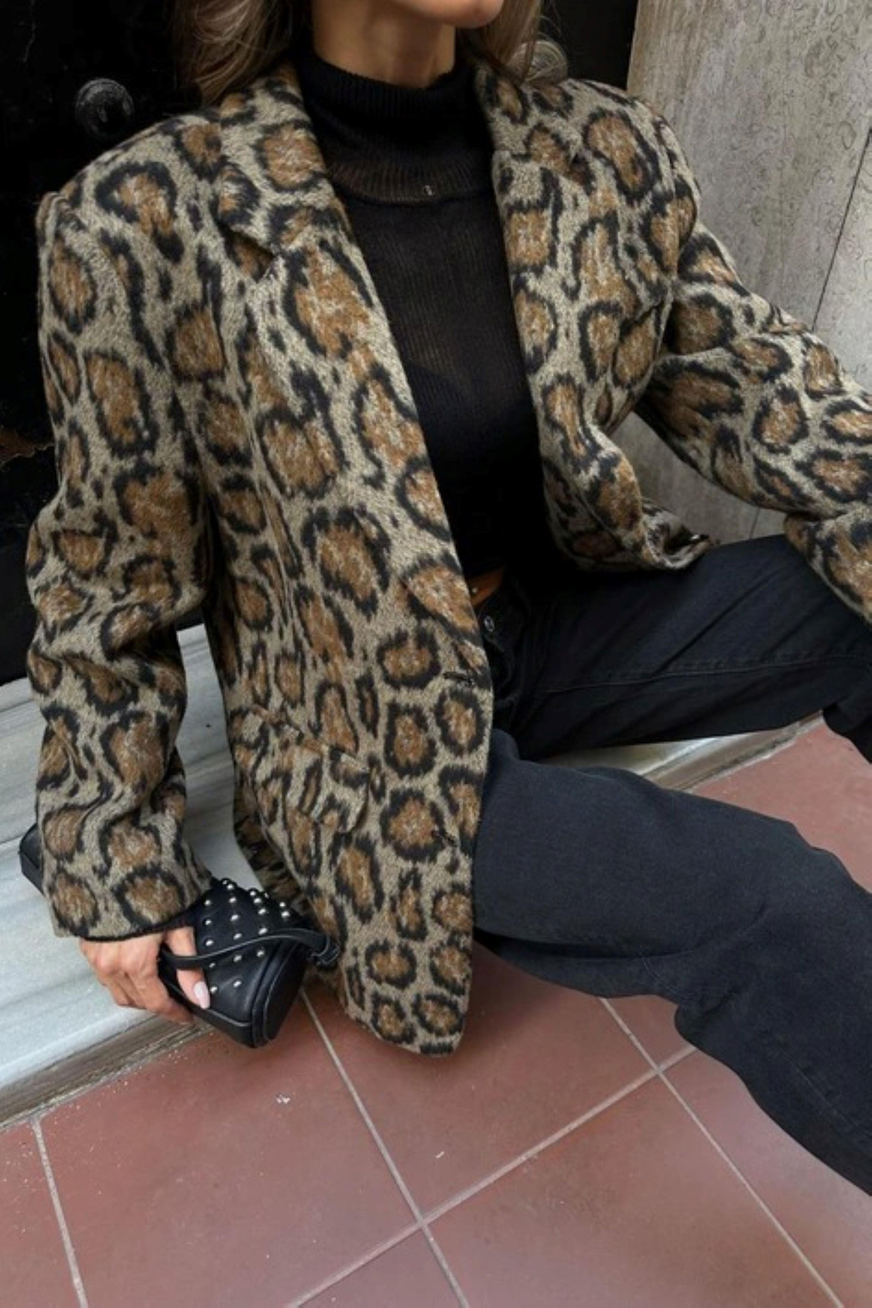 Jaguar Cep Detay Leopar Desen Ceket 2585 LEOPAR