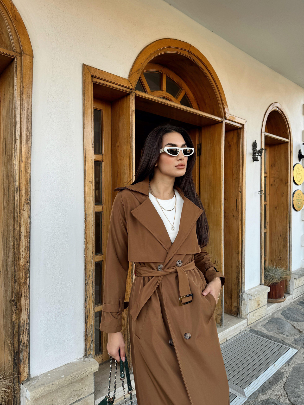Lola Oversize Kol Detaylı Trençkot 1211 TABA