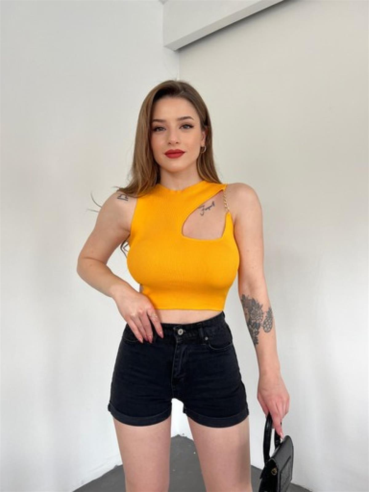 Zincir Detaylı Crop 1205 SARI