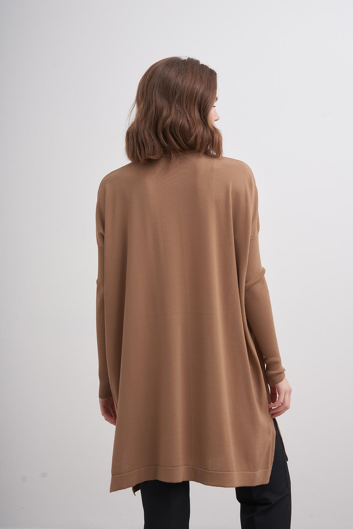 Rayon Basic Hırka Camel