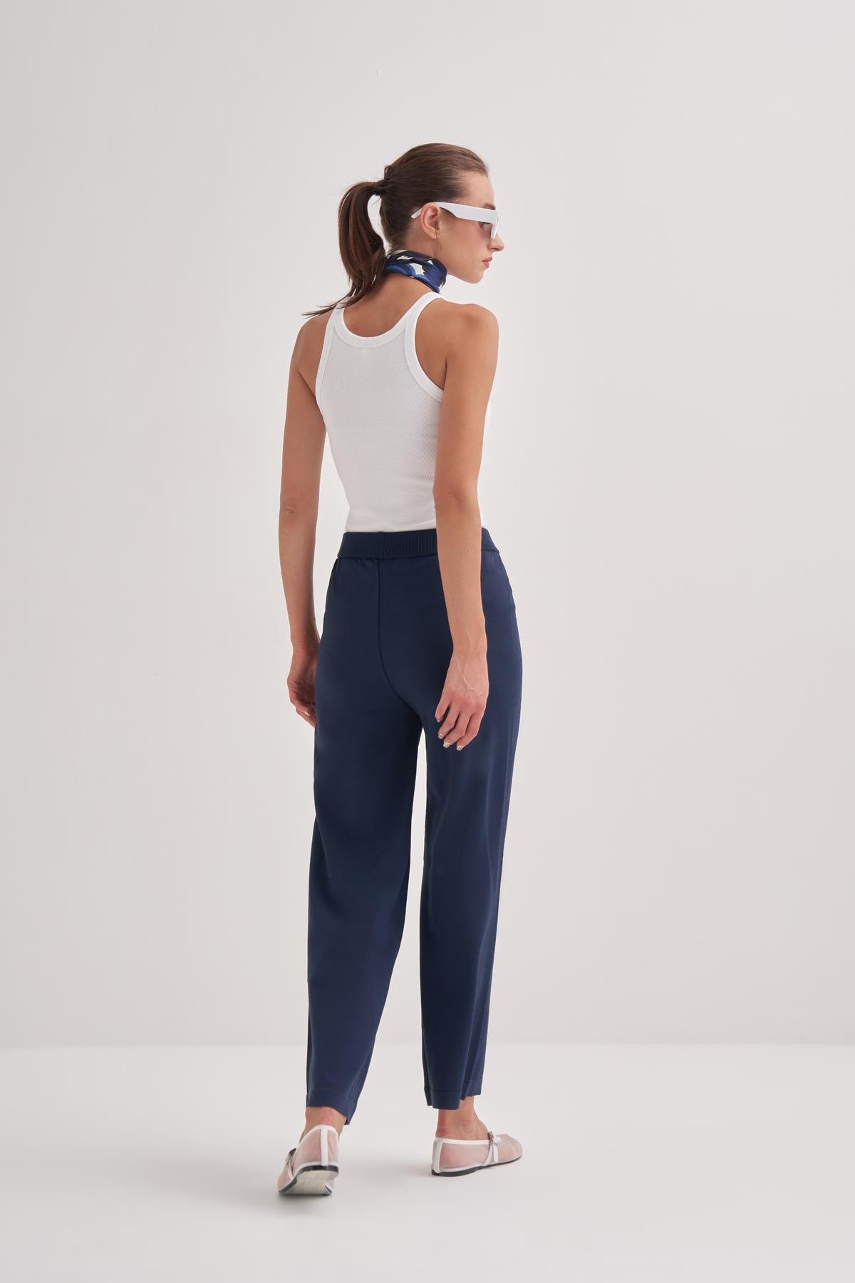 Rayon Merserize Pantalon Lacivert