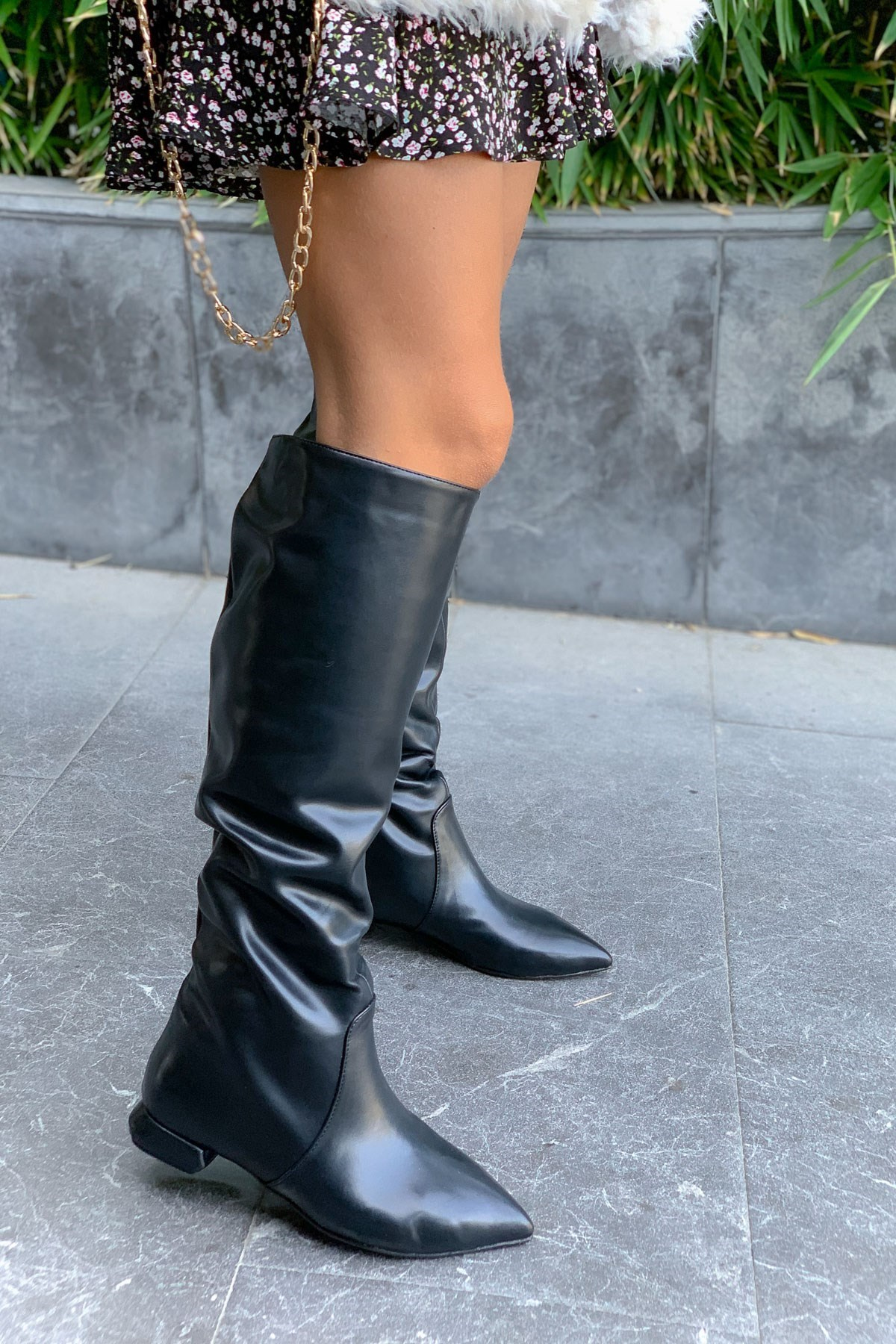 Angelina Black Leather Boots
