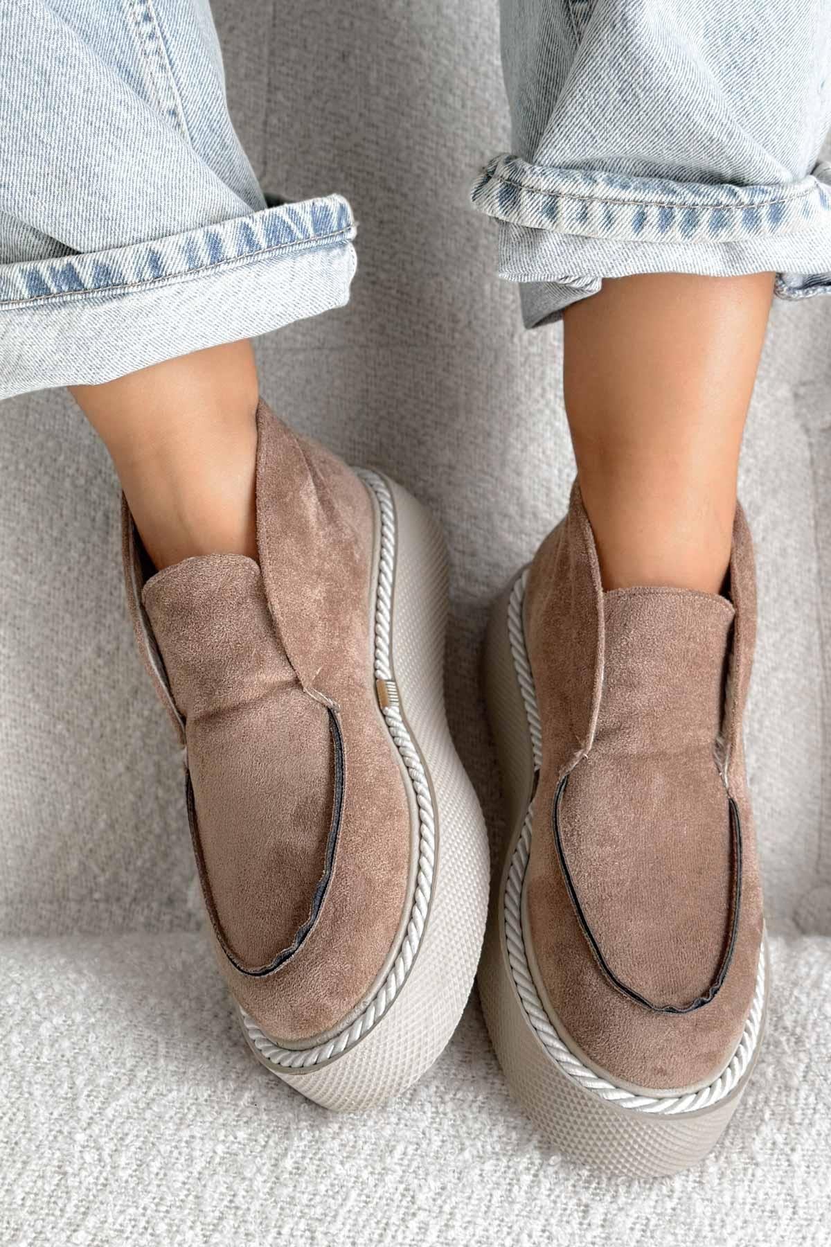 Buse Vizon Süet Sneakers Taban Kadın Mini Bot