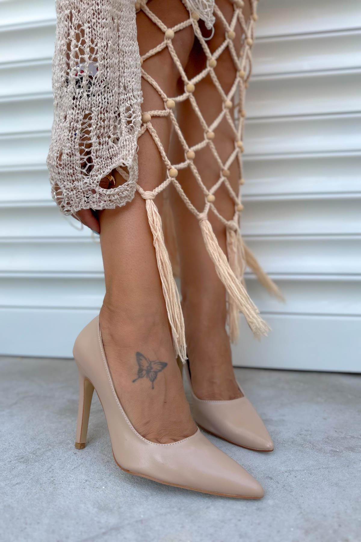 Dance Bej Deri Stiletto