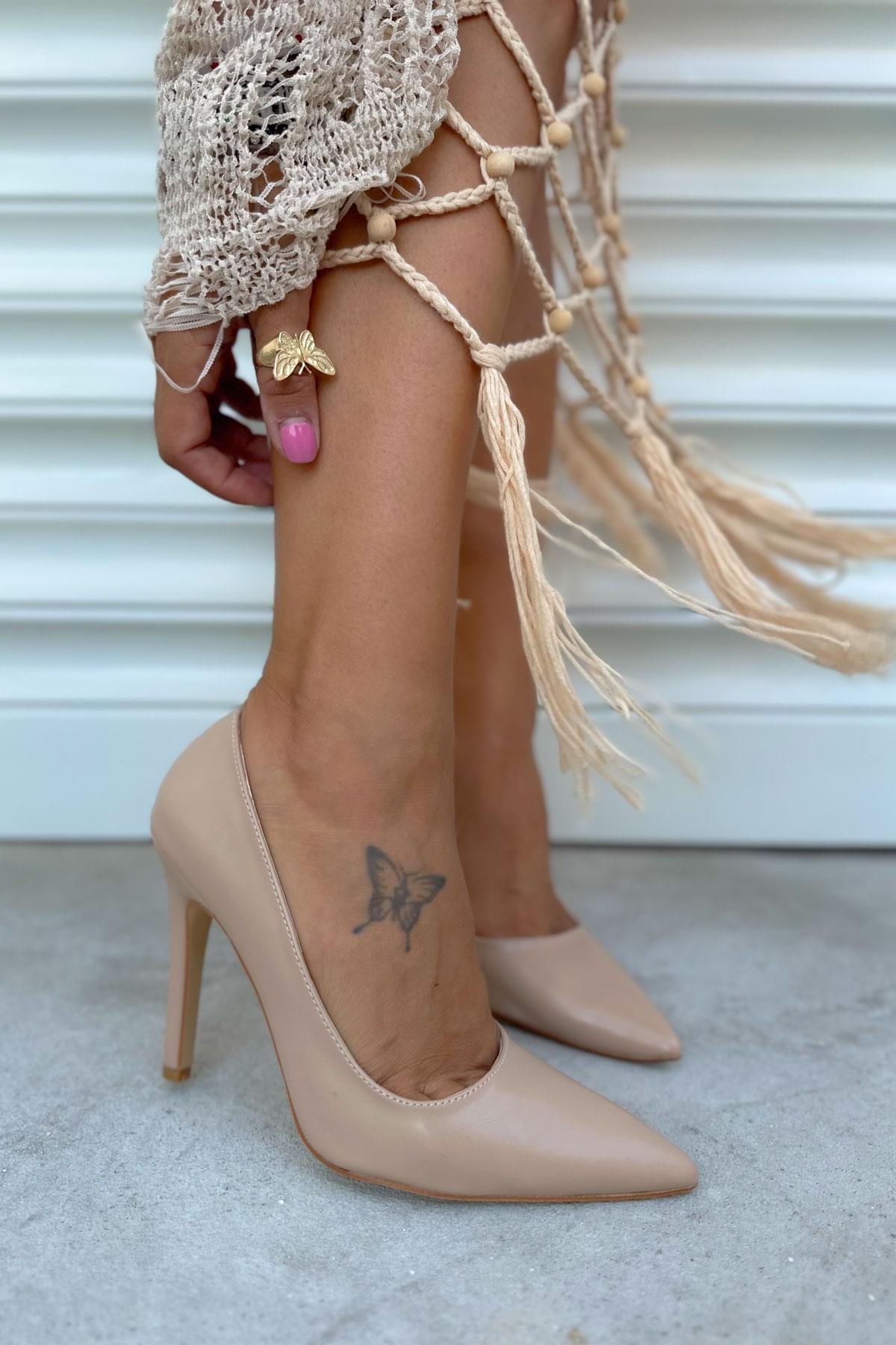 Dance Bej Deri Stiletto