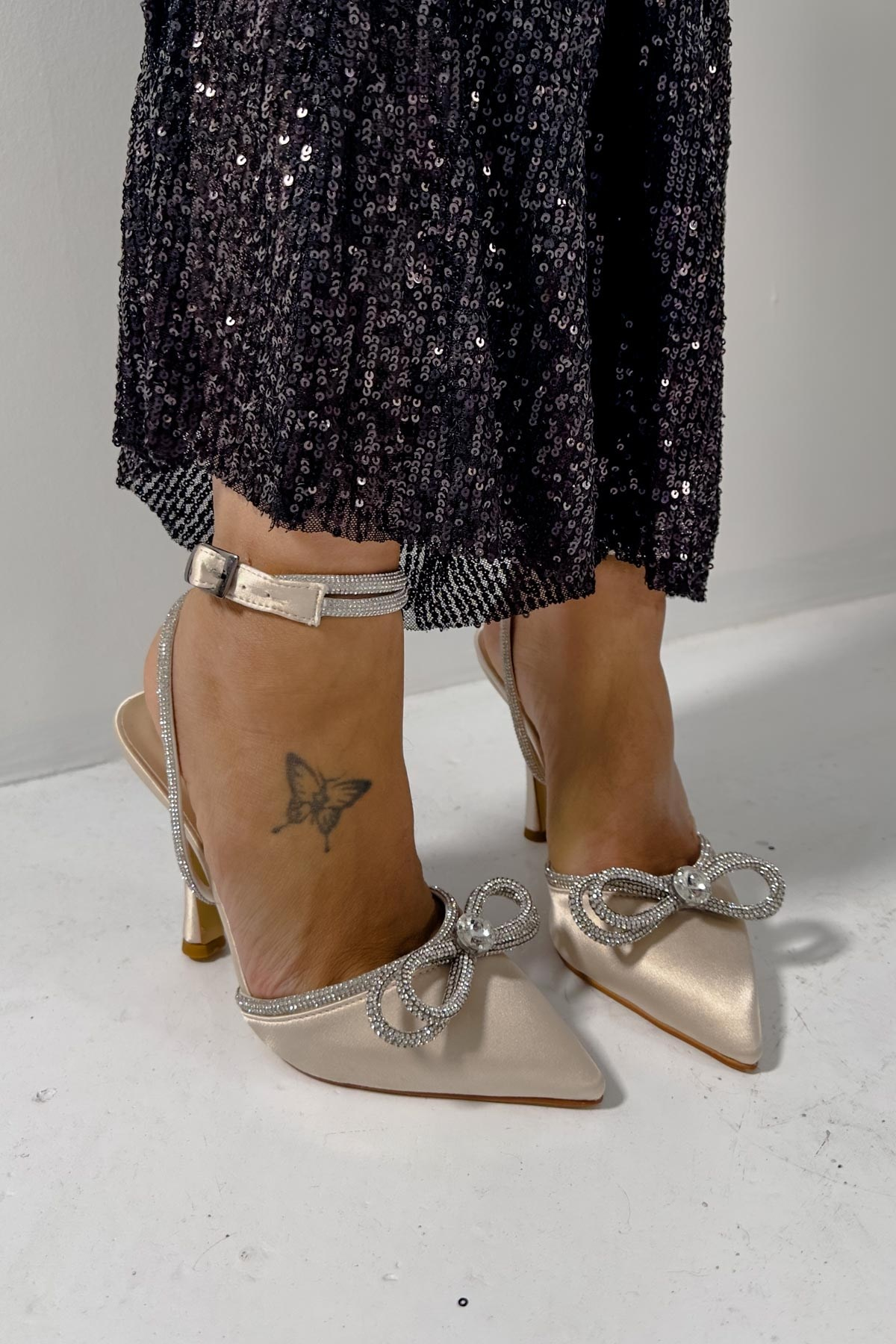 Galinitta Gold Saten Açık Stiletto