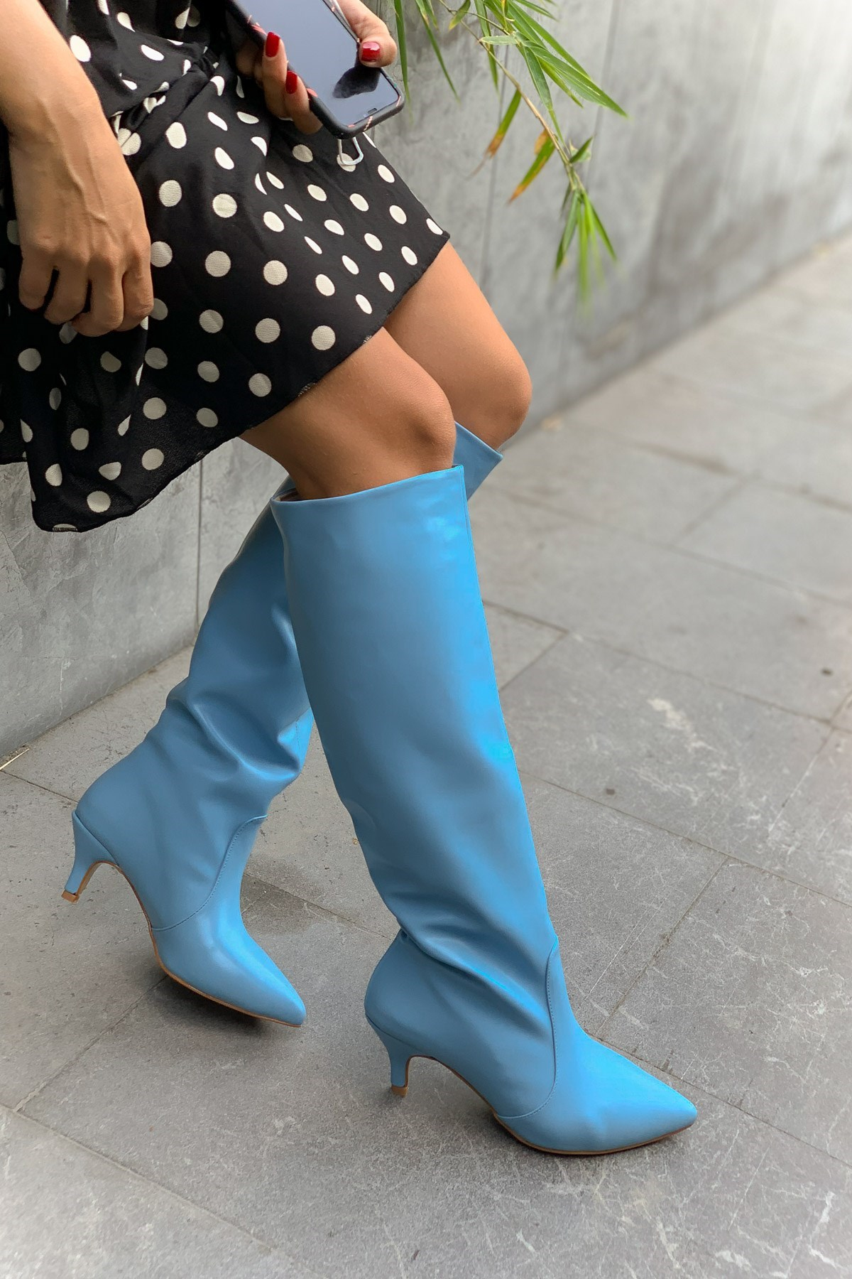 Supremm Baby Blue Leather Boots