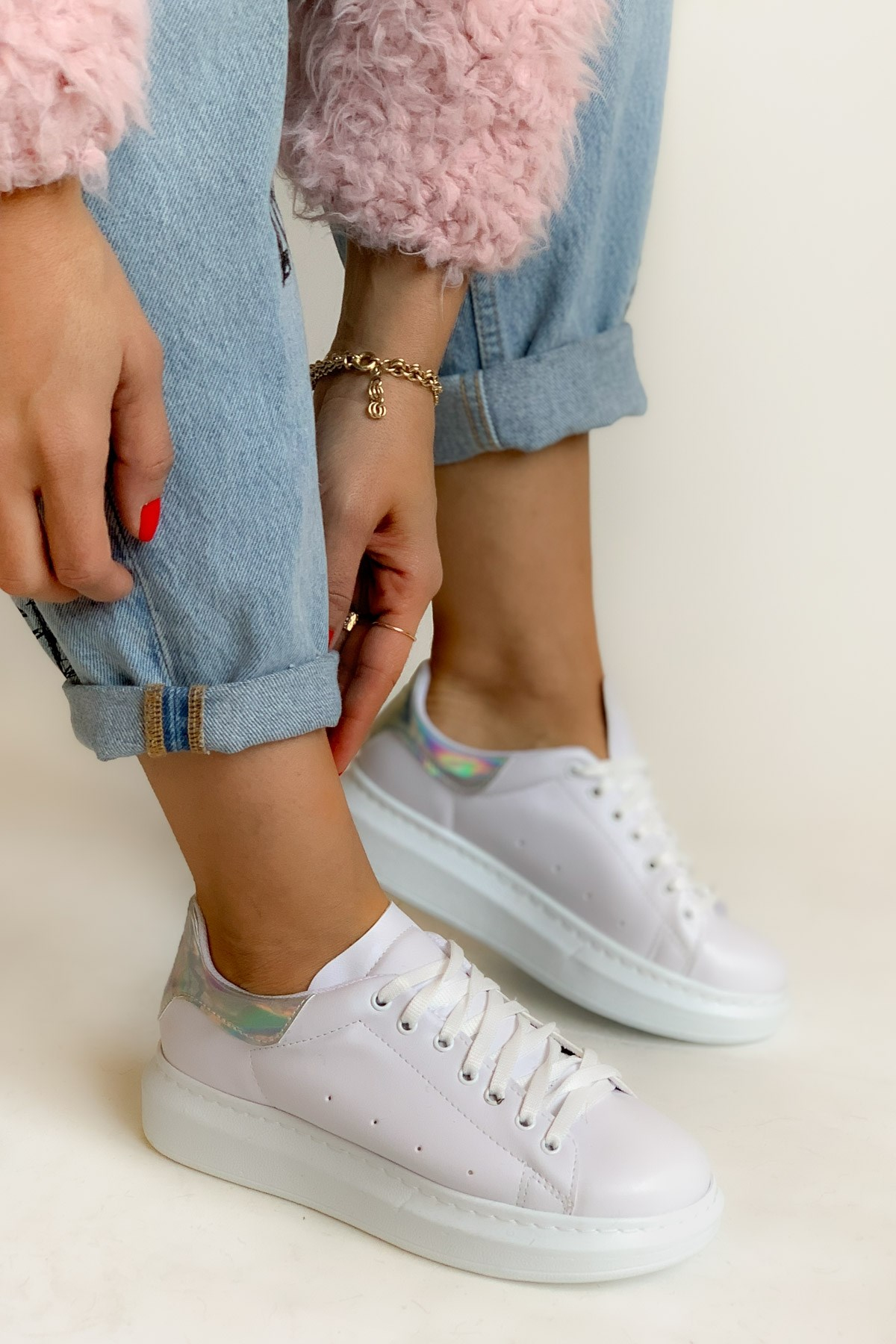 Scatter Beyaz Hologram Sneakers