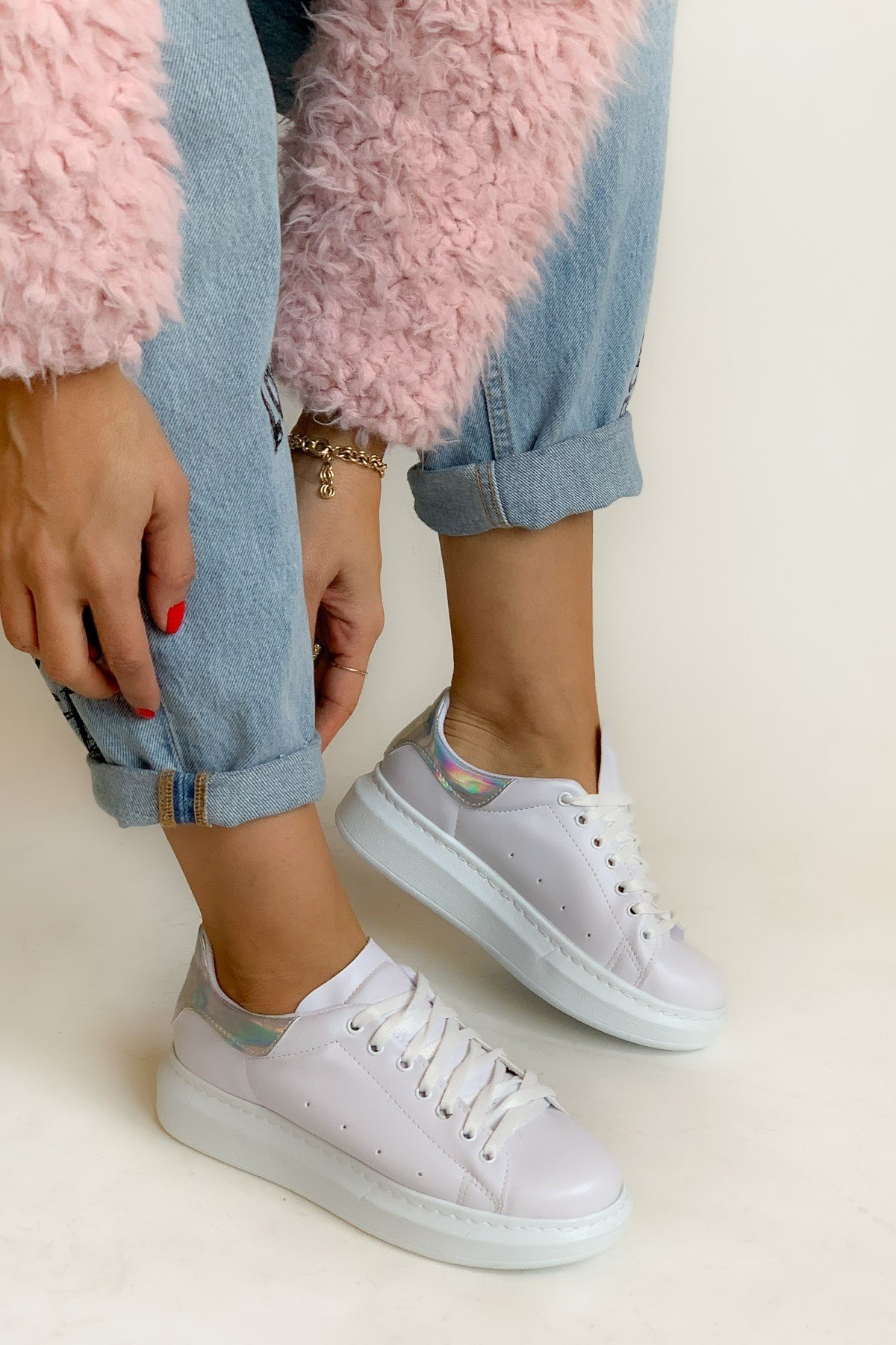 Scatter Beyaz Hologram Sneakers