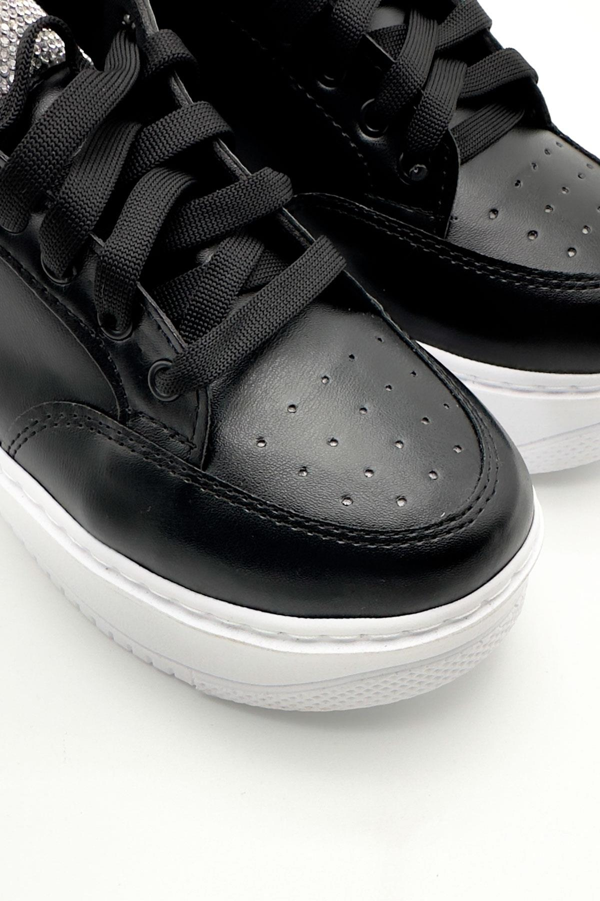 Wednesday Siyah Deri Sneakers