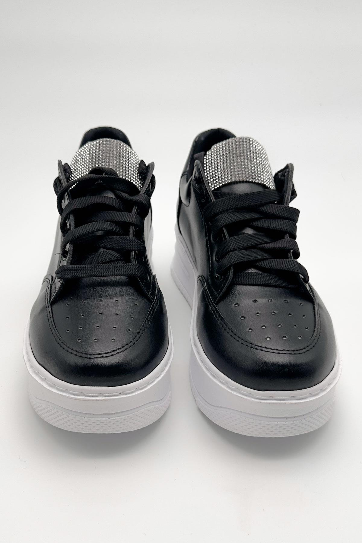 Wednesday Siyah Deri Sneakers
