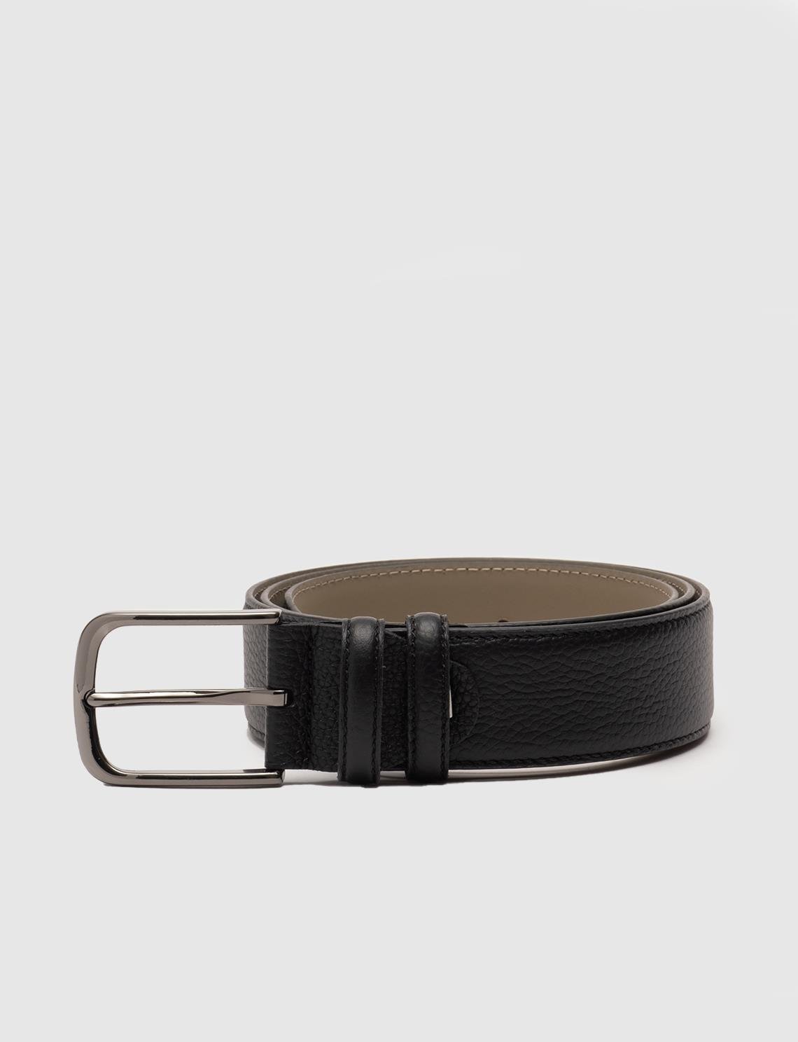 Men Black Genuine Leather Belt