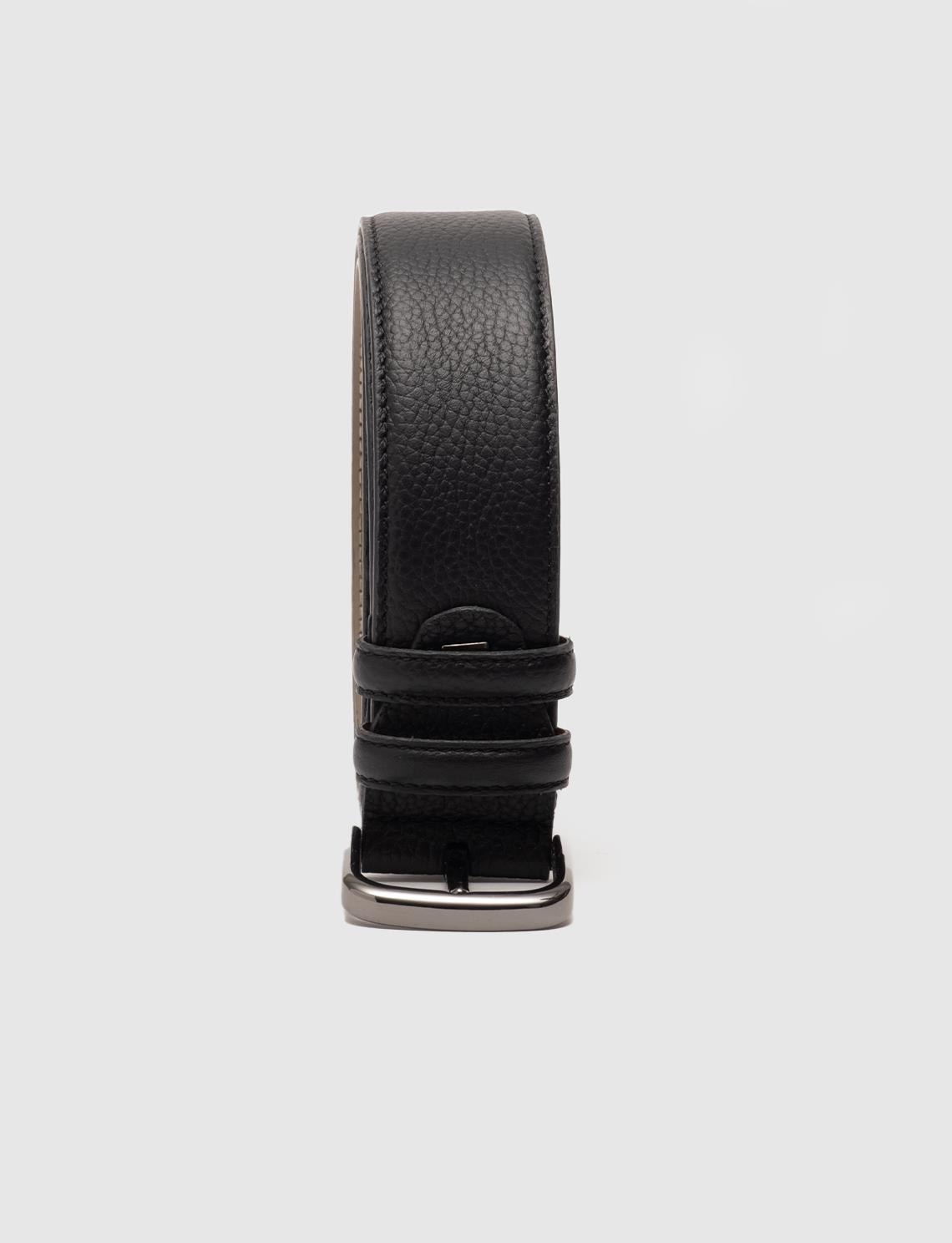 Men Black Genuine Leather Belt