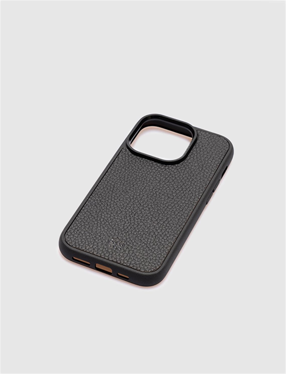 Hakiki Deri Siyah Unisex Telefon Kılıfı