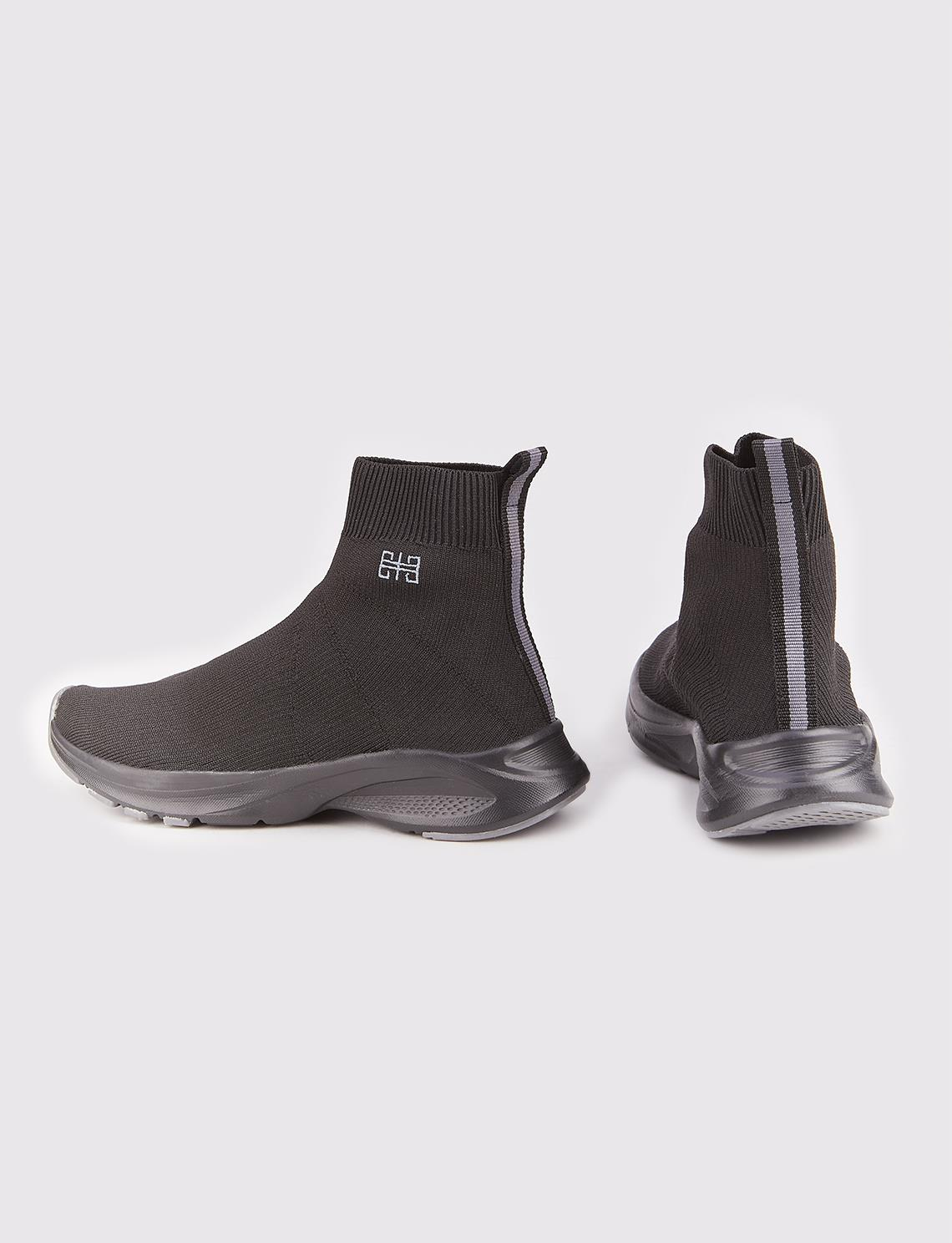 Women Black Socks Sneakers