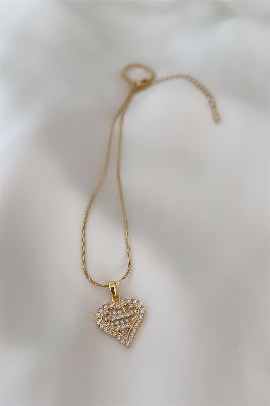 Coeur Brillant Çelik Kolye