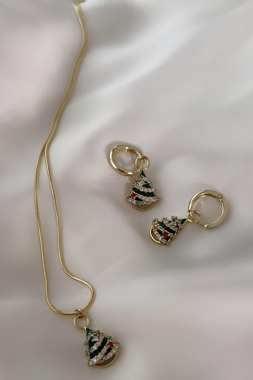 Yılbaşı Özel Seri Kolye Küpe Seti