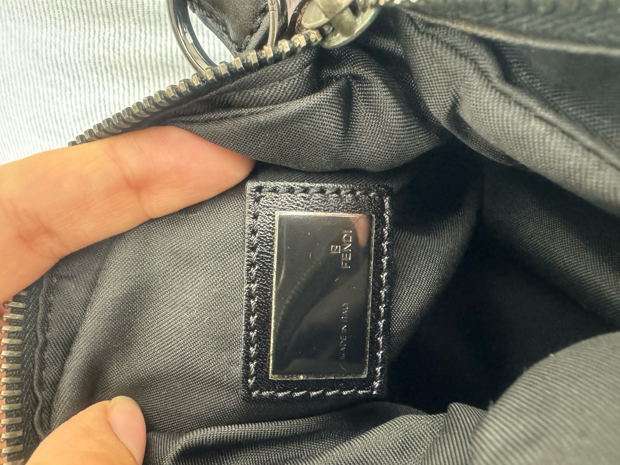 FENDI BLACK ZUCCA SHOULDER BAG