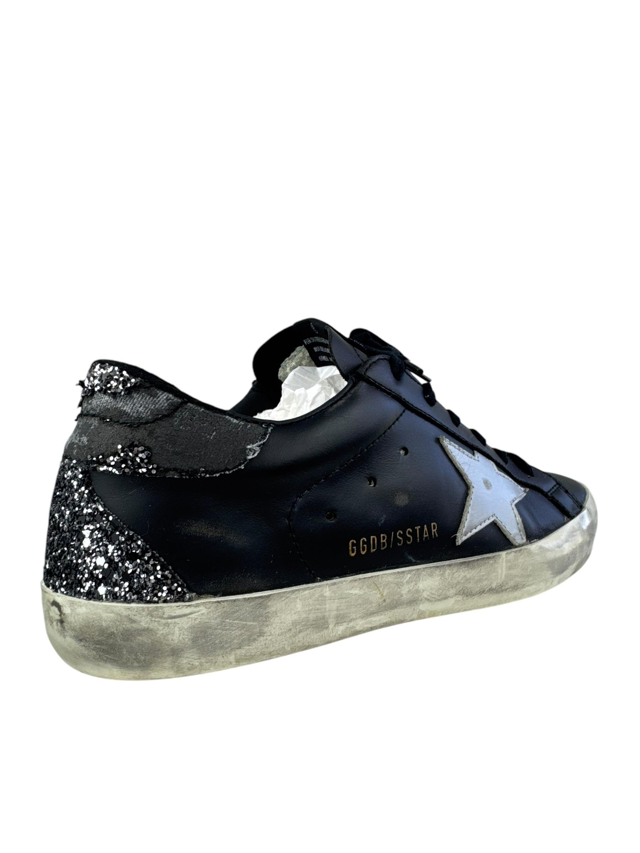 GOLDEN GOOSE BLACK SUPER STAR SNEAKERS