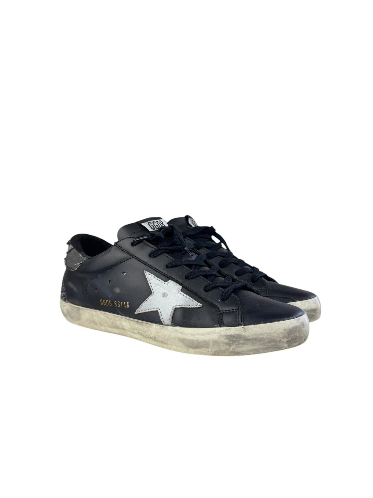 GOLDEN GOOSE BLACK SUPER STAR SNEAKERS