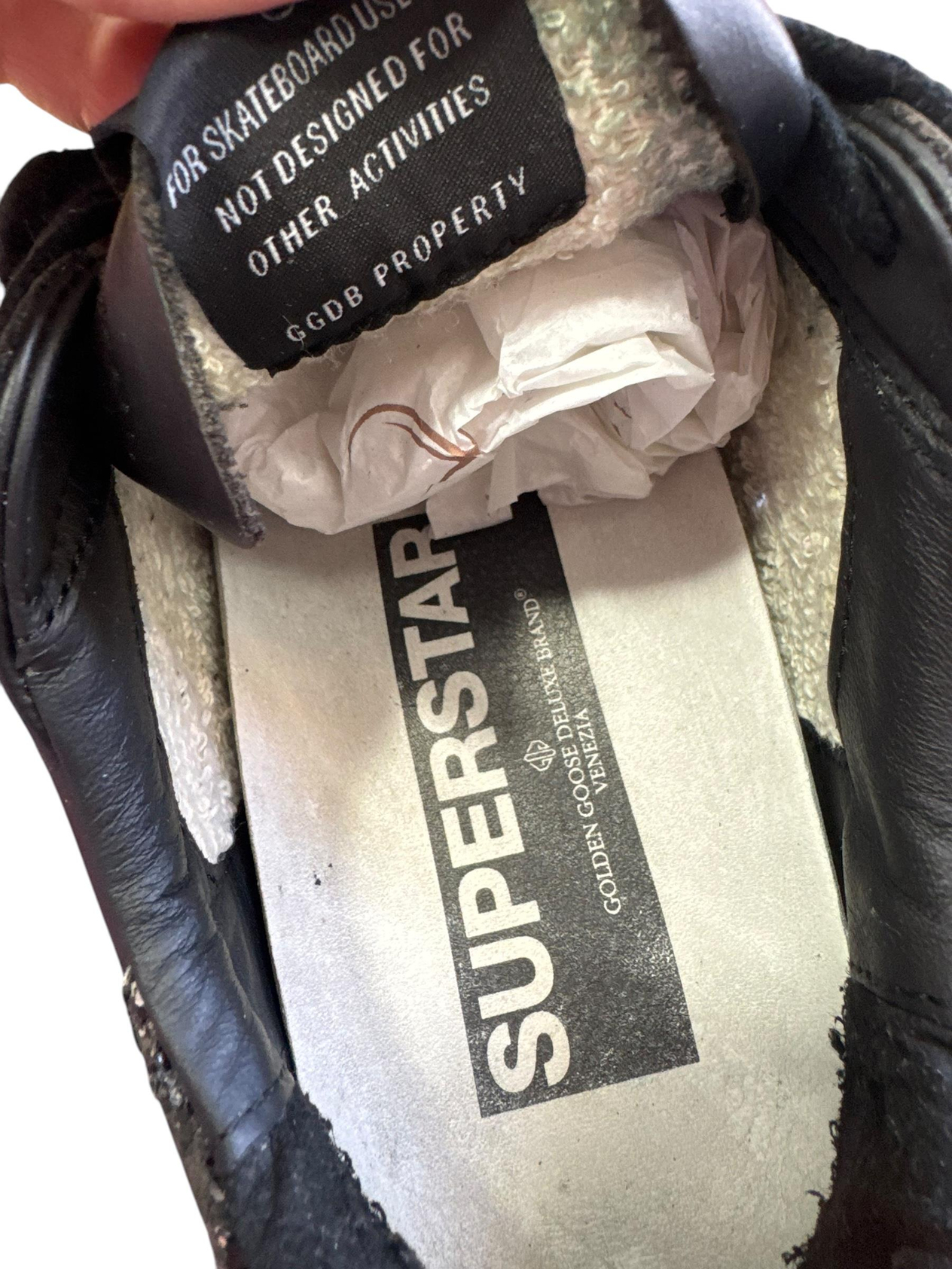 GOLDEN GOOSE BLACK SUPER STAR SNEAKERS