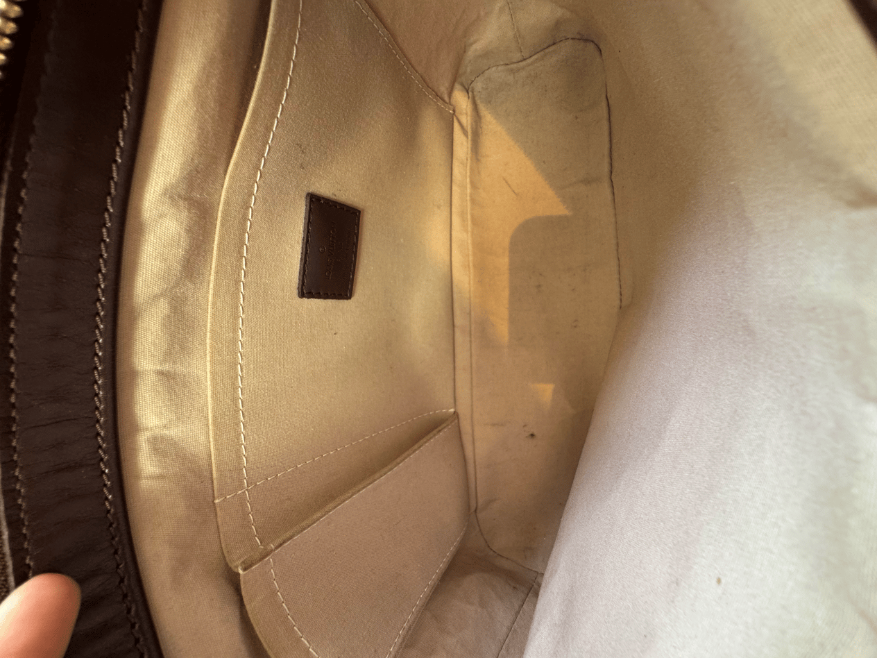 LOUIS VUITTON BROWN MINI LIN LUCILLE PM BAG