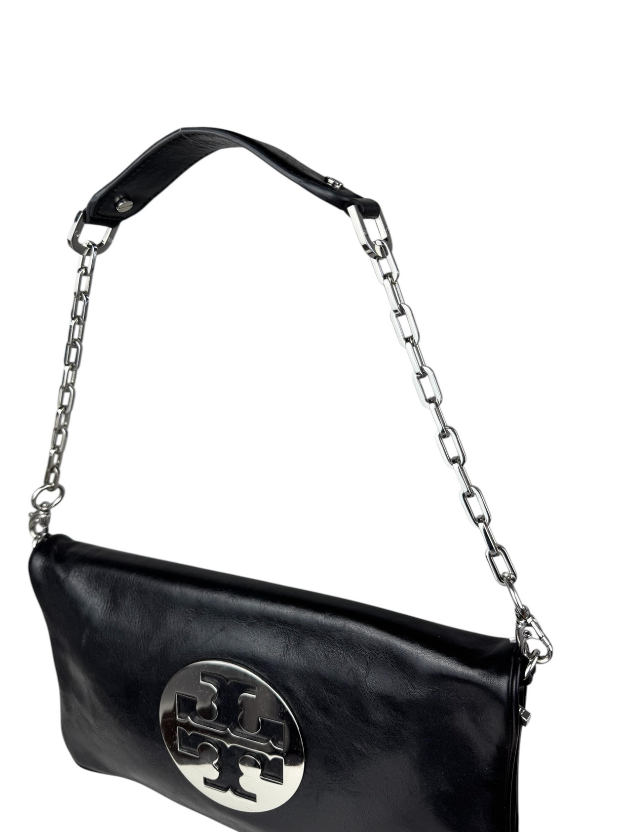 TORY BURCH BLACK LEATHER CHAIN BAG 