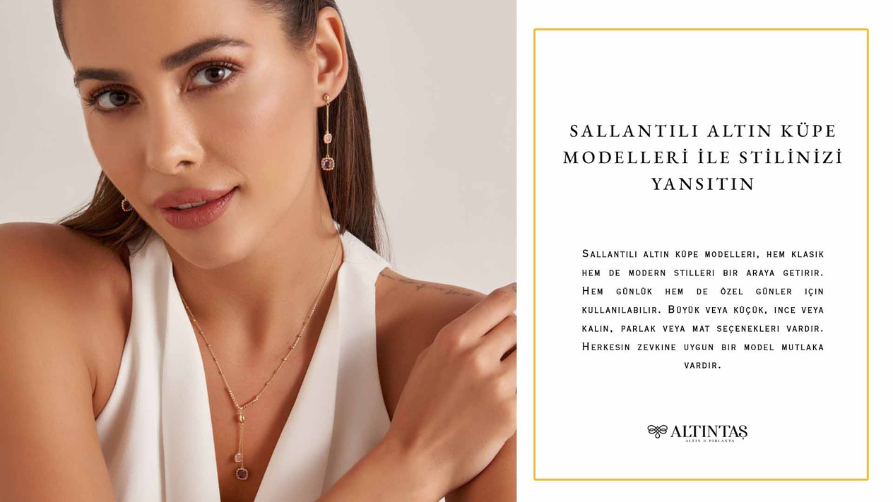 sallantılı altın küpe