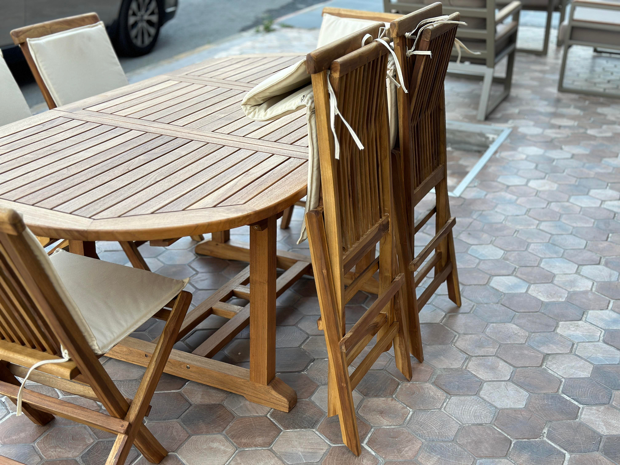 Kastra Argon Teak Masa Sandalye Seti 