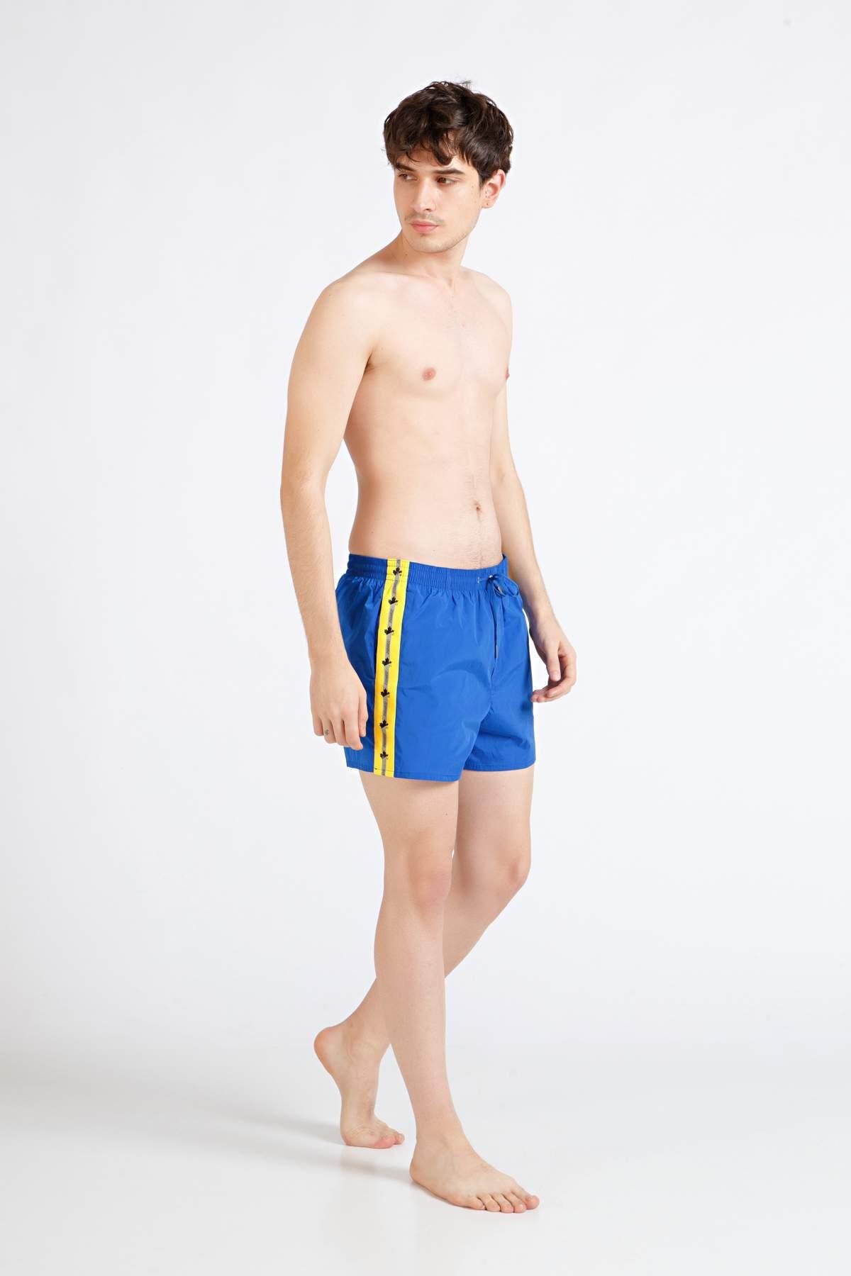 DSQUARED2 Logo Şeritli Beli Kordonlu Mayo