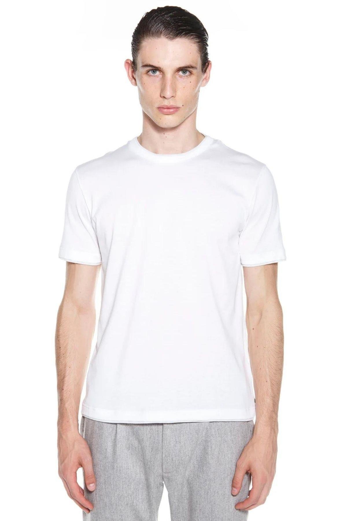 EleventyBej Biyeli Beyaz Erkek T-shirt