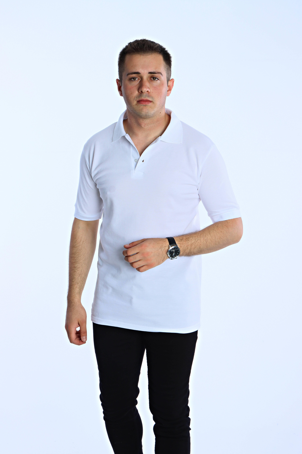 Eg38 Regular Polo Yaka Tişört Beyaz